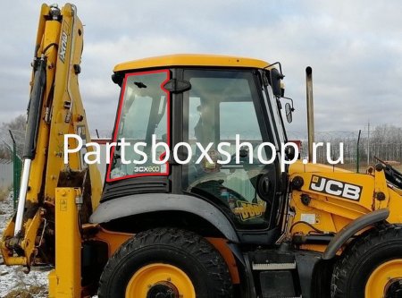 Стекло боковое правое JCB 3CX, 4CX с 2005 г. KMK